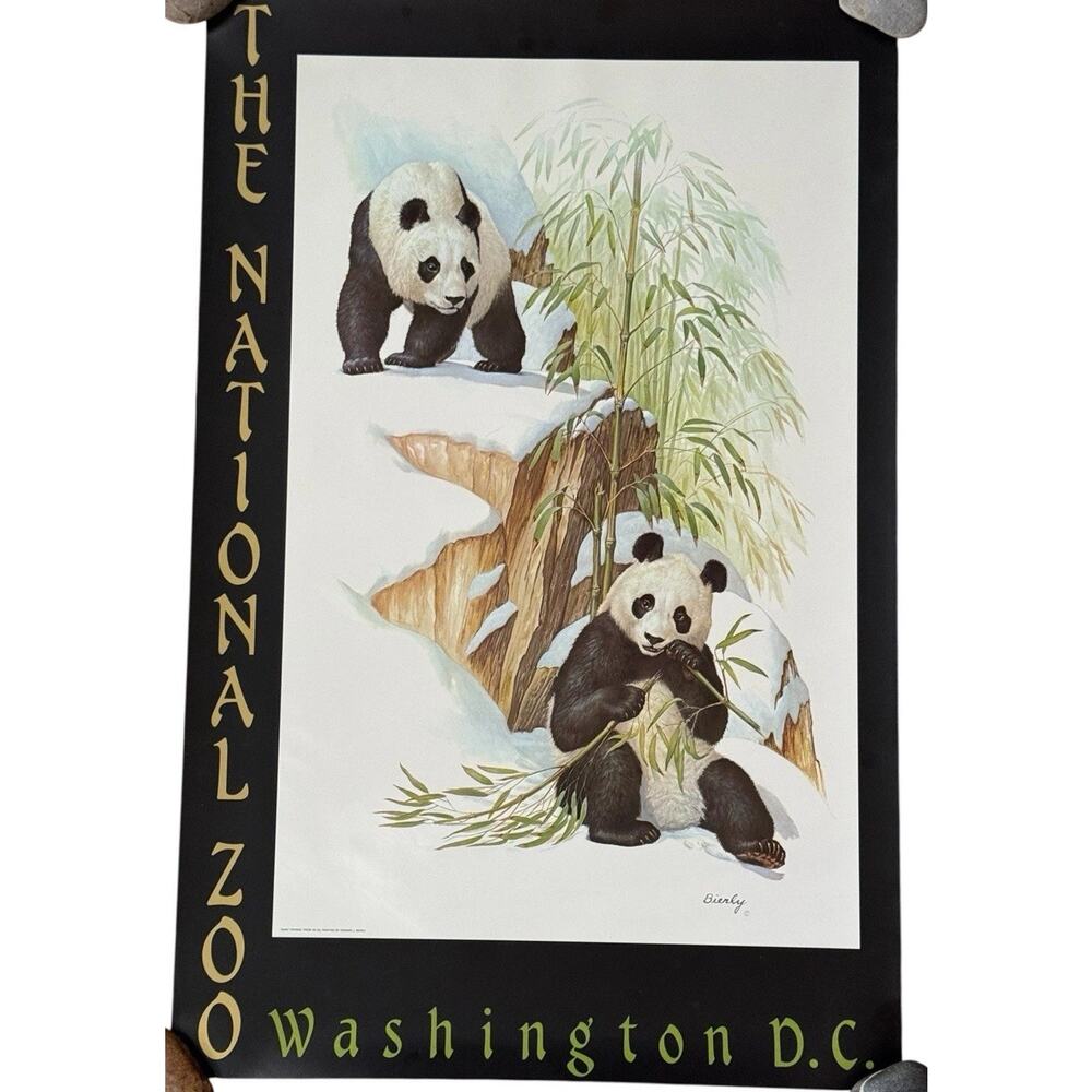 Edward Bierly Giant Pandas VTG Poster National Zoo Smithsonian Washington READ